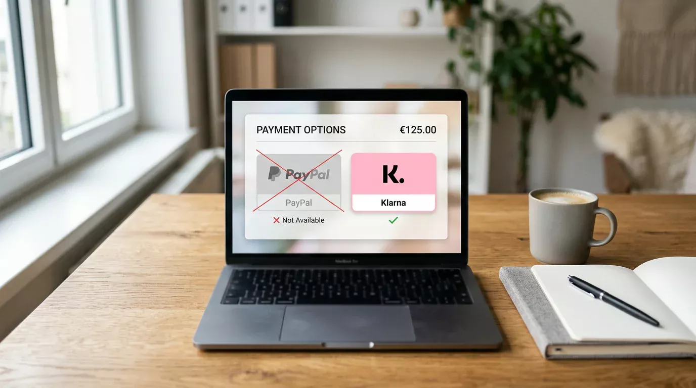 PayPal-Logo und Klarna-Logo nebeneinander mit Vergleichspfeilen für deutsche Casino-Nutzung